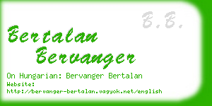 bertalan bervanger business card